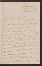 Letter from Anne Charlotte McAdam to Edward Floyd De Lancey, February 6, 1852