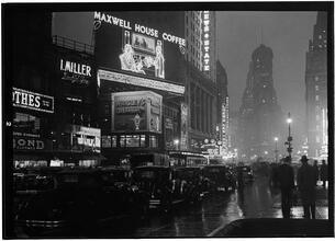 Times Square at night.