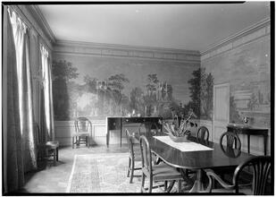 Walter Rothschild [residence]. Dining room to rear wall.