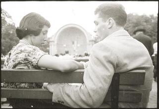 Walter Cartier, Prizefighter of Greenwich Village [Walter Cartier sitting on a bench with a woman.]