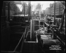 Woolworth Building, Looking West From Broadway [Construction zone.]