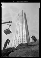 Rockefeller Center. Upshot on RCA from excavation with drillers.