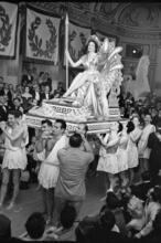 Art Students League Ball [Deborah Kerr entering the ball on a litter.]