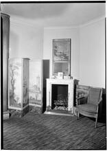 Faris R. Russell [residence]. Mr. Russell's bedroom fireplace.