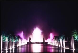 [Fireworks and light show.]