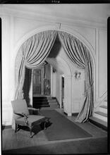 Embassy Club. Detail draped archway.