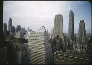 Changing New York [Elevated view of Rockefeller Center and St. Patrick's Cathedral.]