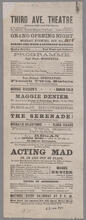 Grand opening night, Monday evening, October 4, during the week and Saturday matinee