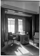 Harry Goetz Residence, 7 West 86th Street. Library to desk.