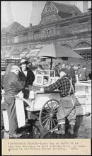 Frankfurter Vendor. [Hot dog vendor on South Street.]