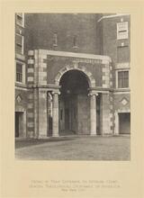 [Main entrance to the interior court of the Jewish Theological Seminary of America.]