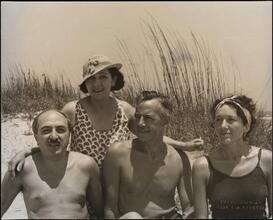 Lawrence Langner, Fania Merinoff, Eugene O'Neill, and Armina Marshall at Sea Island, Georgia.