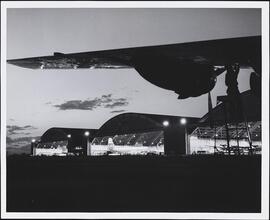 [Unidentified airport at dusk.]