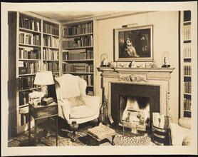 [Residence. Interior, library.]