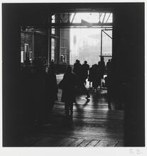 The Weehawken Ferry Story [Commuters on the ferry dock.]
