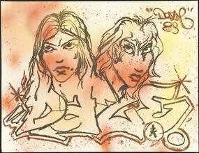 [2 faces.]