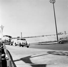 [Car show at the Goodrich Safety Arena, New York World's Fair.]