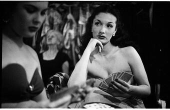 Show Girl [Rosemary playing cards in the dressing room.]