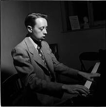 Swing Band Contest Sponsored by LOOK [Boy playing the piano.]