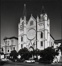 [Church in an unidentified low-rise neighborhood.]