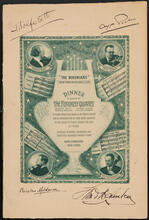 "The Bohemians" (New York Musicians' Club) Dinner in honor of the Flonzaley Quartet