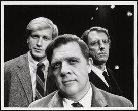 [Ken Howard as Paul Reese, Pat Hingle as Joseph Dobbs, and Fritz Weaver as Jerome Malley in "Child's Play".]