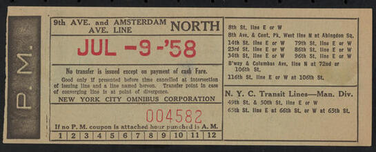 [New York City Transfer Ticket]