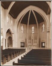 [Interior of unidentified church, view toward chancel.]