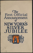 The First Official Announcement of New York's Silver Jubilee