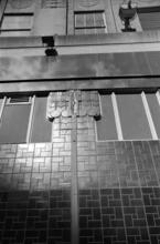 [Bloomingdale's, detail of façade.]