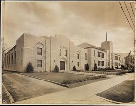 Schools, St. Augustine's School, the Gymnasium with the School and Church in the Distance.