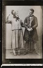[Harrigan and Hart performing "The Little Fraud" sketch.]