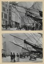 [South Street, 1855, just south of Wall Street. Two photographs of a miniature group installed at the Marine Museum at the Museum of the City of New York.]