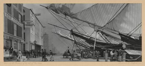 [View of South Street and ships at the Museum of the City of New York]