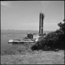 [Looking east from Battery Weed across The Narrows to Brooklyn.]