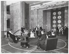 [S.S. "Normandie", Foyer B. Deck.]