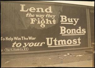 Street Scenes, etc. Showing Displays of Liberty Loan Posters during World War I [Liberty Loan billboards.]