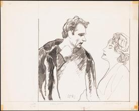 [Richard Burton as Hamlet and Eileen Herlie as Gertrude in "Hamlet".]