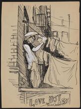 Woman Hanging Laundry