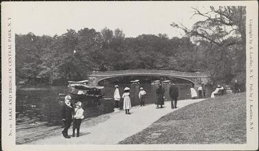Lake and Bridge in Central Park, N. Y.