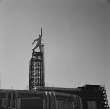 [Construction of the U.S.S.R. pavilion, New York World's Fair site.]