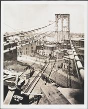 [Construction of the Brooklyn Bridge.]