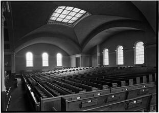 Third Church of Chirst, Scientist. Oblique view toward side and front windows.