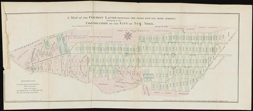 A Map of the Common Lands between the three and six mile stones, belonging to the Corporation of the City of New York.