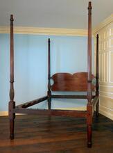 Four-poster Bed with Step Stool