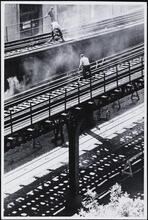 [Cutting the rails of the Third Avenue El.]