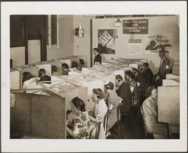 [Civil defense, message room.]