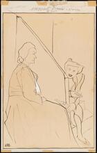 [Lucile Watson as Granny and Carol Goodner as Mrs. Parrish in "The Family".]