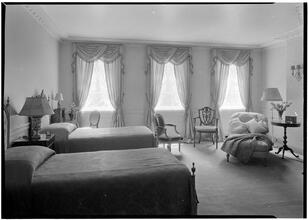 Richard Bernhard [residence]. Bed room to windows.