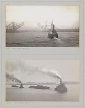 [A. Hell-Gate Bridge ; B. On the East River.]